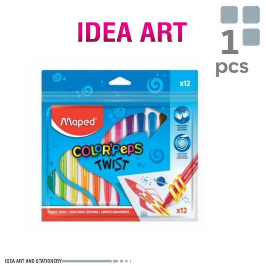 

Promo Crayon Anak Ada Casing Tangan Bebas Kotor 12 Maped Color Peps Twist Gilaa!!!