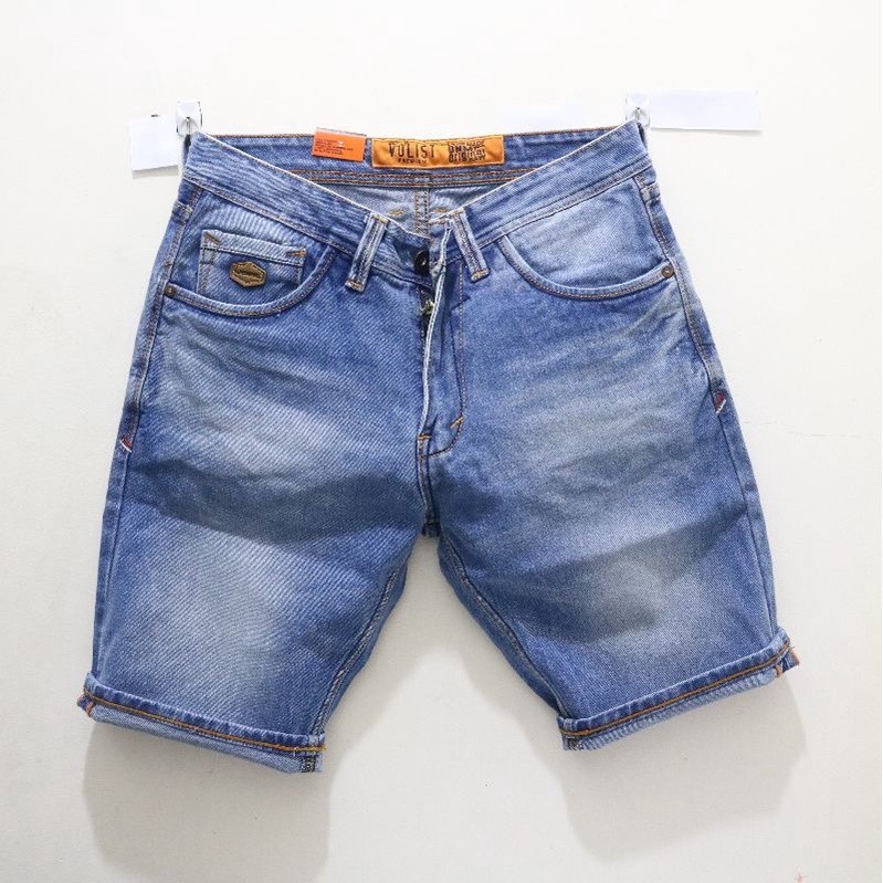 PREMIUM DRILL Volist Celana Pendek Pria Jeans Cowok Denim Terlaris