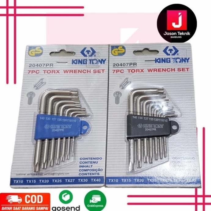 #####] KING TONY KUNCI L SET BINTANG 7 PCS (LUBANG) ORI KING TONY