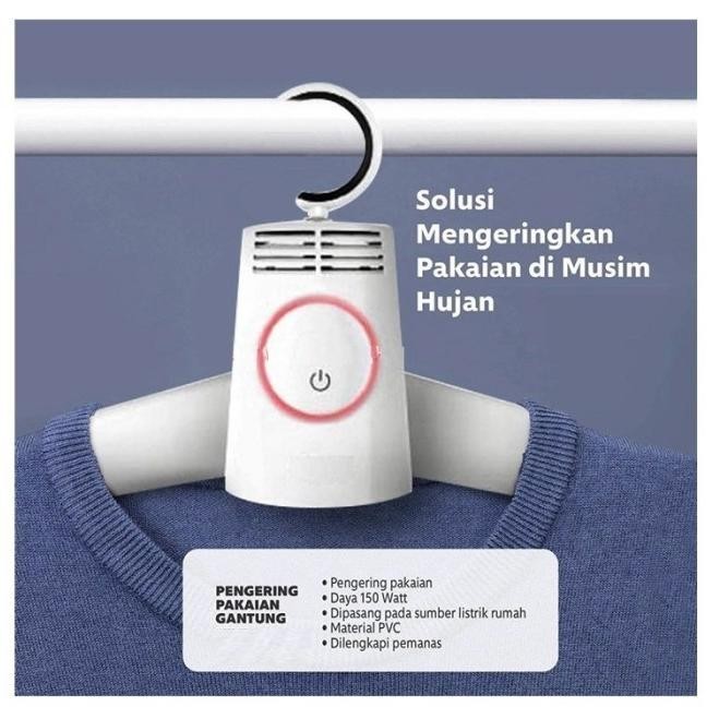 Pengering Pakaian Listrik Portable Gantungan Lemari Lipat Praktis Langsung Proses