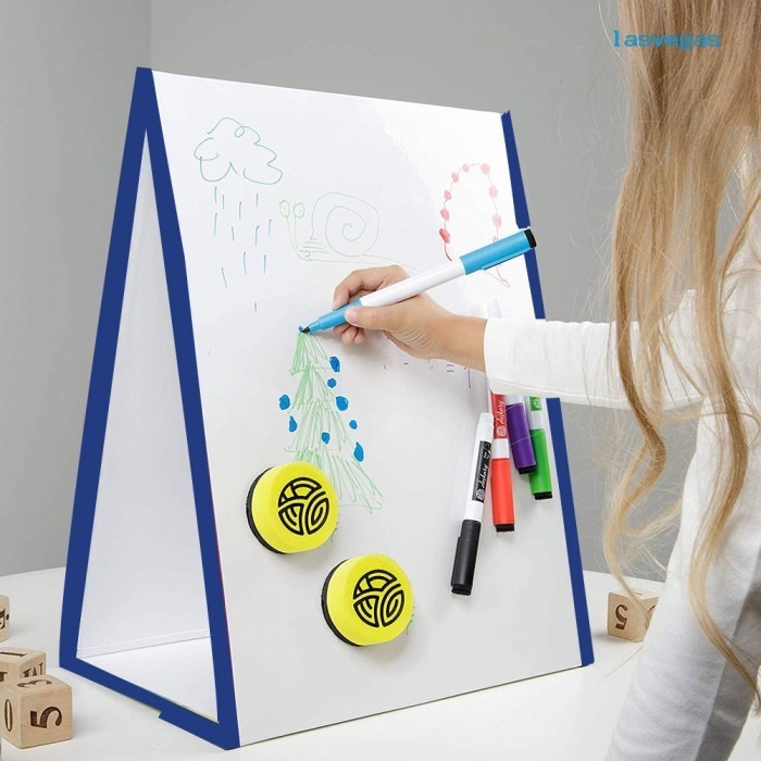 

[Vga] Ic Lipat Segitiga Self Standing White Board Alat Tulis Anak