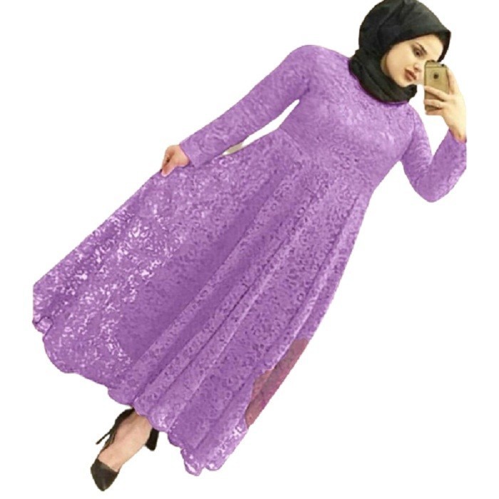 Gamis Wanita Muslimah Hasanah Syar'I Set Khimar Terbaru 2023 Gamis Hasanah Syar'I Set Kimar Crinkle 