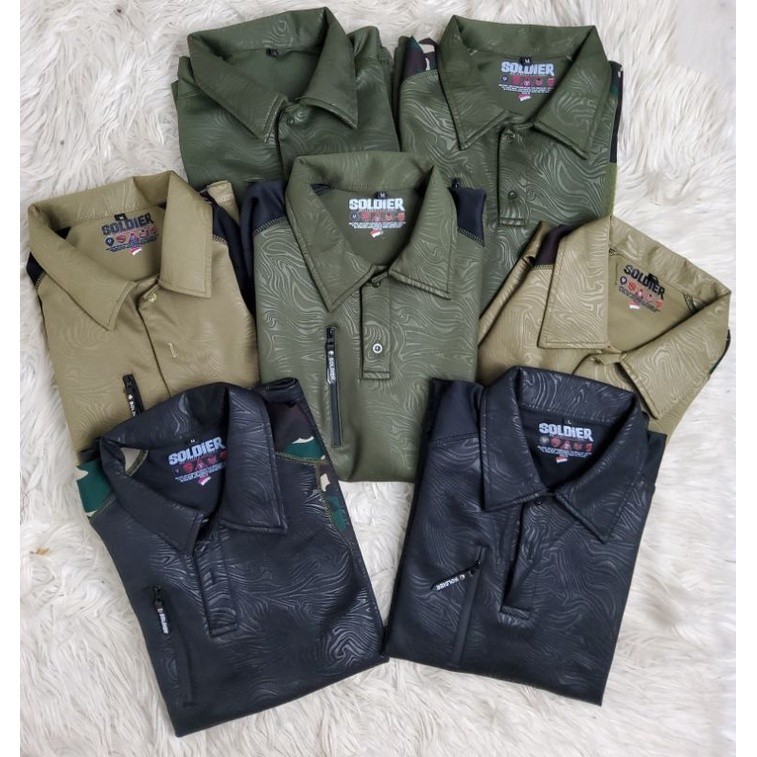 [HIGH QUALITY COLLECTIONS] wangki combat shirt tactical bahan full spandex squba embos bisa custom