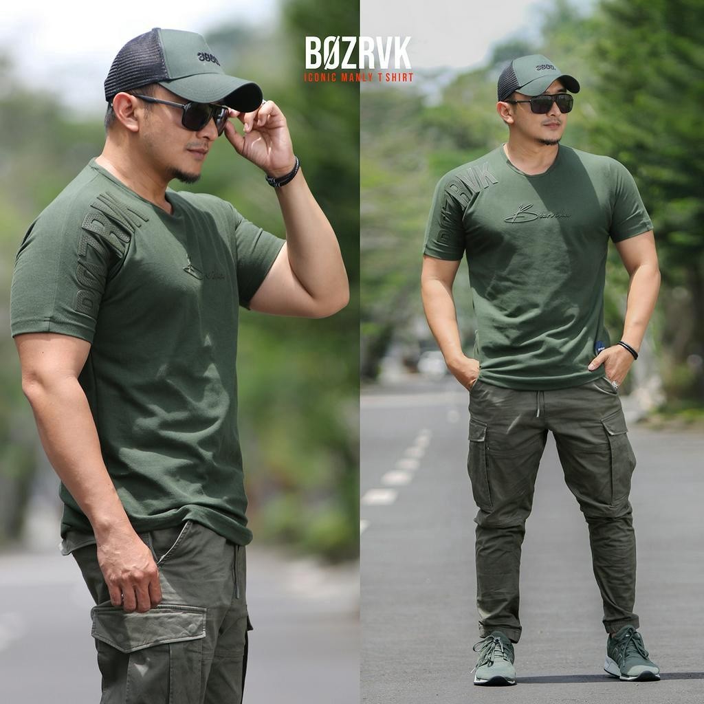 [HIGH QUALITY COLLECTIONS] Kaos Pria Coklat Tua BOZRVK Kaos Taktikal Kaos Tactical Pria Baju Kaos