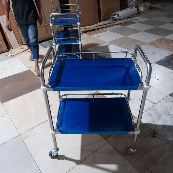 TROLI INSTRUMEN 2 RAK KNOCKDOWN MEJA INSTRUMEN 2 RAK KNOCKDOWN