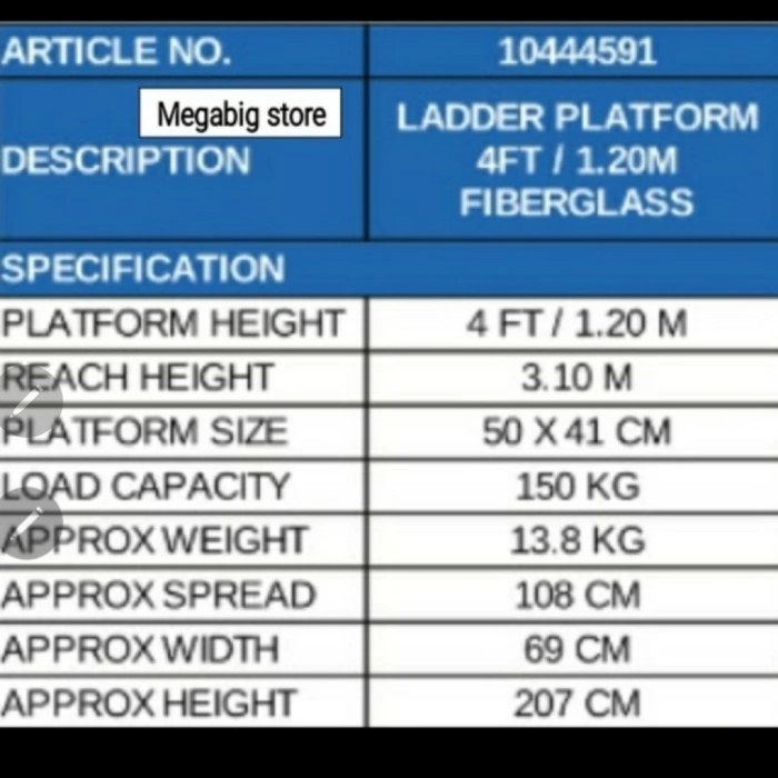 LADDER PODIUM FIBERGLASS KRISBOW 1.2 METER 4FT TANGGA 1.2M 4 FEET ORI