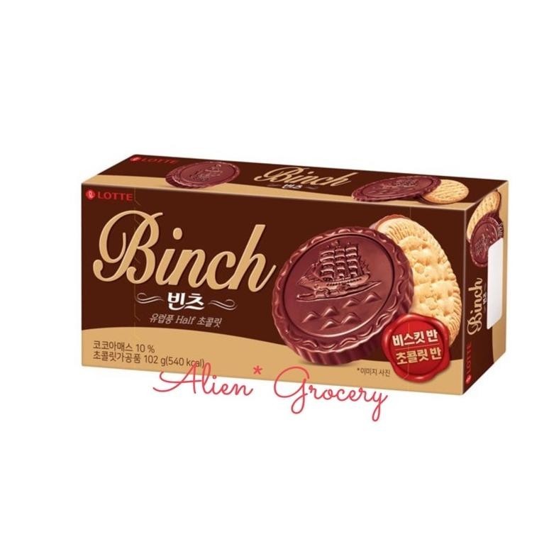 

CR - LOTTE Binch Crispy Biscuit Covered Choco 102gr TERLARIS