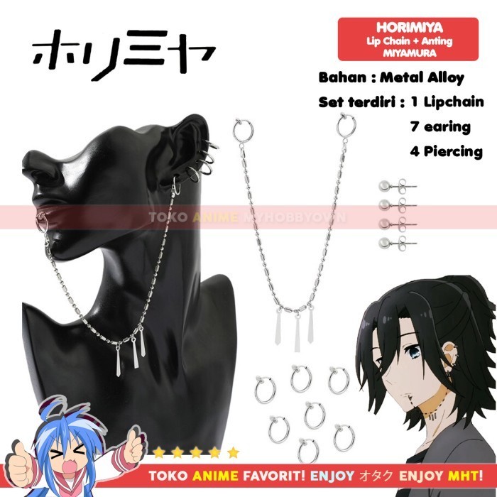 Anting Rantai Bi Akses Lip Chain Hya Yamura Izu Cosplay