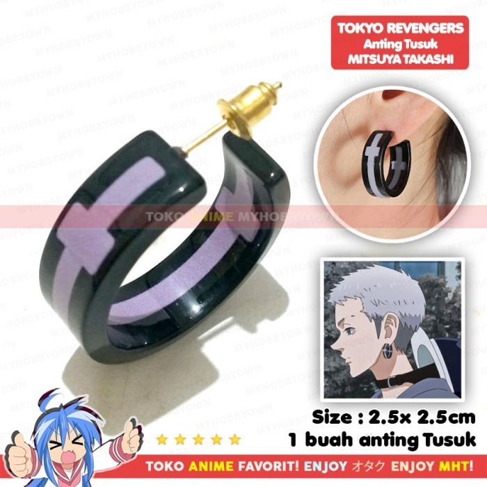 Anting Tokyo Revengers Tsuya Takashi Cosplay Tokyo Manji Gang