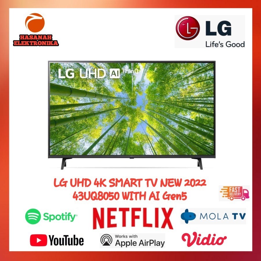 LG 43UQ8050PSB 43 INCH UHD 4K SMART TV WITH GEN5 NEW 2022