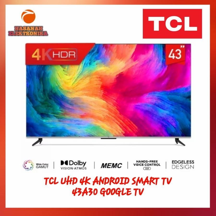 TCL 43A30 43 INCH ANDROID UHD 4K SMART TV ANDROID 11 NEW 2022