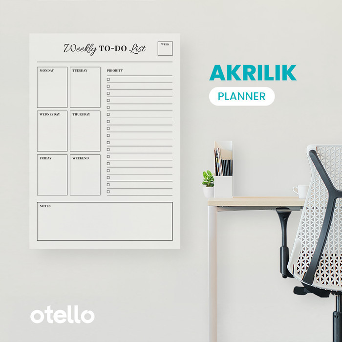 

BARANG TERLARIS To Do List Weekly Planner Akrilik Wall Planner Dinding Papan Jadwal