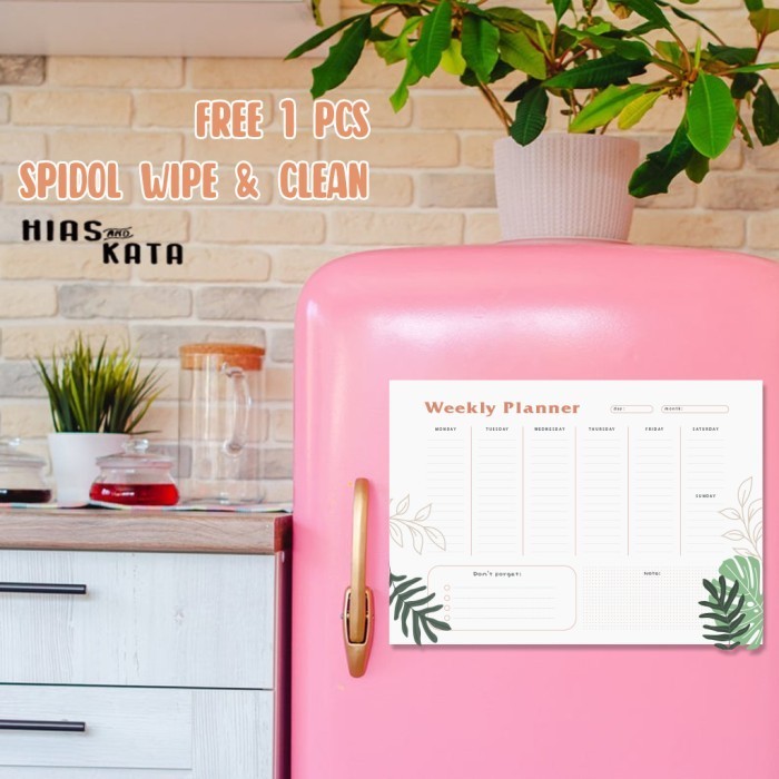 

BARANG TERLARIS Daily Planner magnetic weekly planner magnet tropical (free sipdol)
