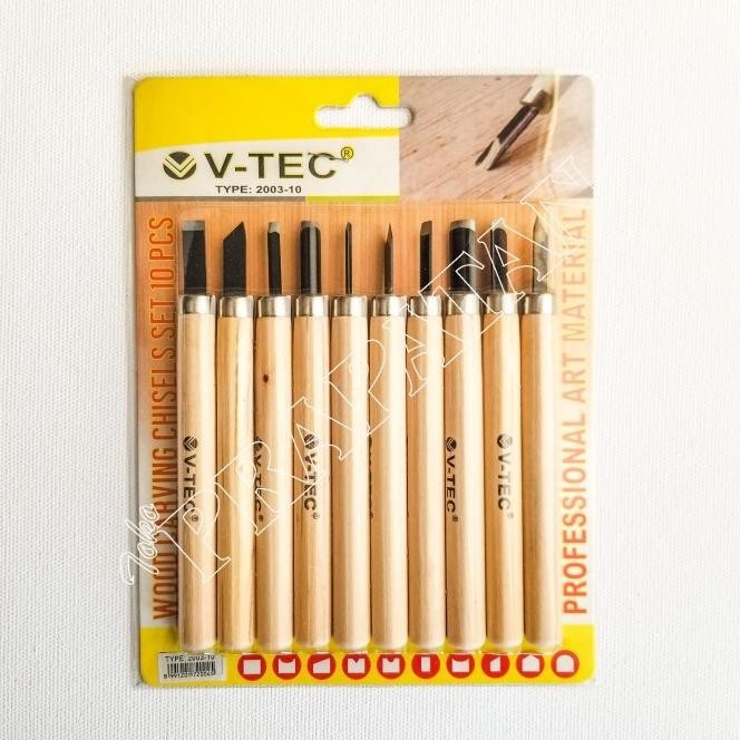 

Alat pahat / Alat cukil / Wood Carving V-TEC 2003-10 set 10 pcs