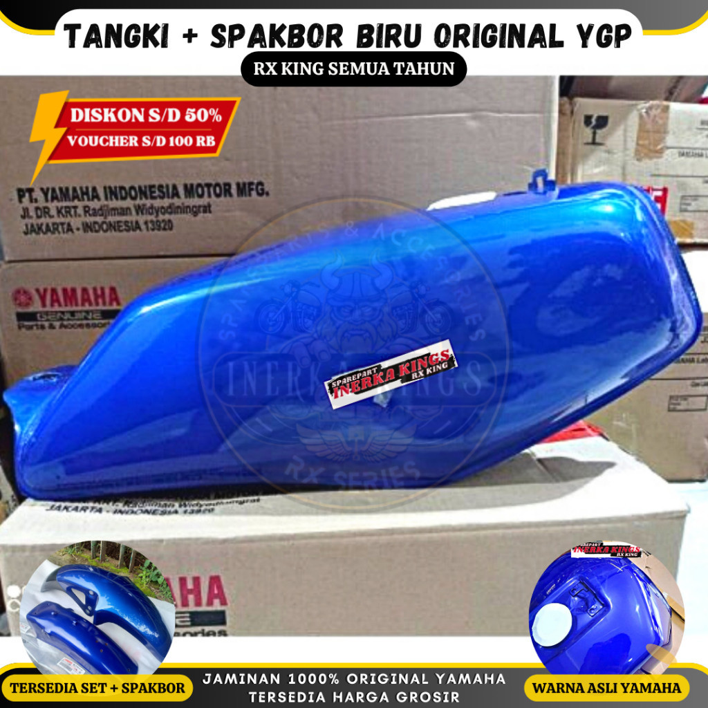 Tangki Polos Dan Spakbor Depan Belakang Rx King Biru New-All Original 29N-F4110-00-P2 3RS-F1510-02-5