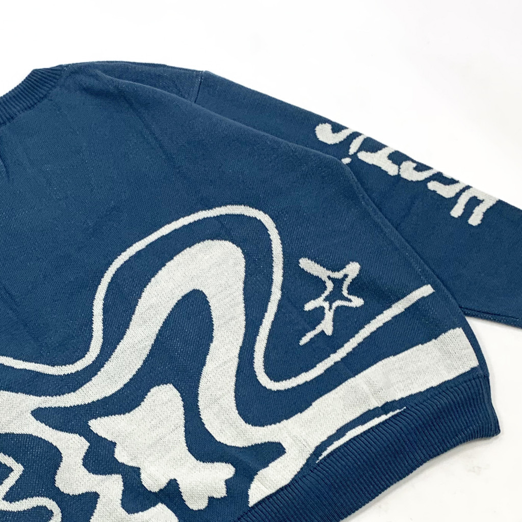 [HEAT IT UP] THE NEWEST Hectic - Cardigan Blue - Knitwear - Corsvia