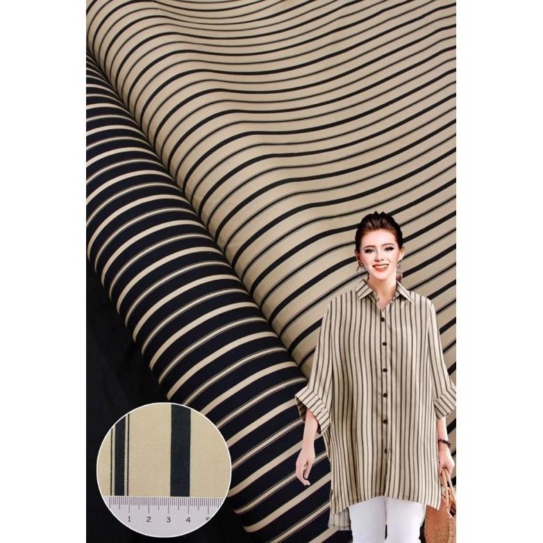 Kain Katun Rayon Viscose Premium Motif Garis Salur Terbaru