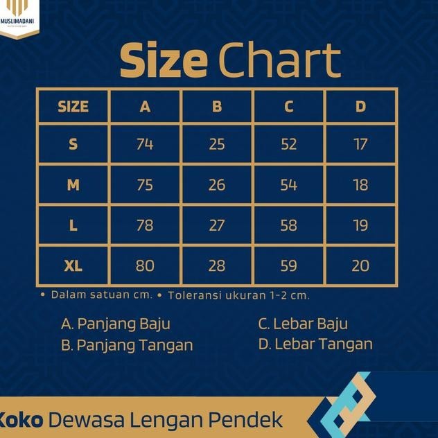 Muslimadani Baju Koko Dewasa SALEEM Kemko Lengan Pendek Baju Putih Murah