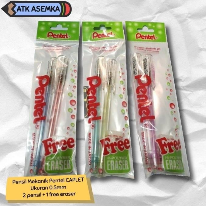 

Limited - Pensil Mekanik Pentel CAPLET 0.5mm ( 2 pensil + 1 eraser) ,,
