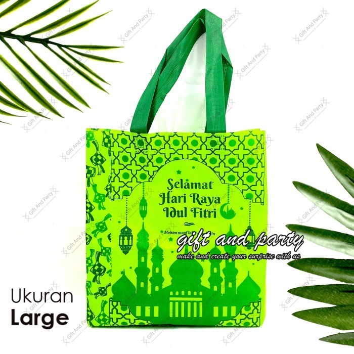 ~~~] Goodie Bag Lebaran Hijau JUMBO / Goodie Bag Idul Fitri / Tas Lebaran