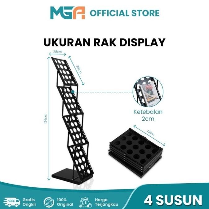 Rak Brosur / Rak Display / Rak Majalah 4 Susun Lipat Besi Minewcollection