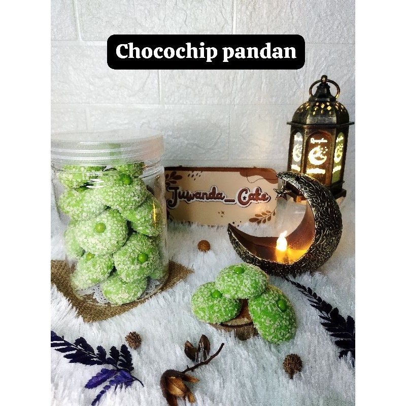 

CHOCOCHIP PANDAN COOKIES, kue kering kemasan toples tabung 800ml