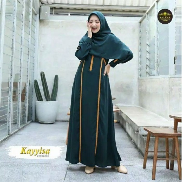 +++++] [IG] Gamis Remaja Arabian Wanita Murah Hitam Bahan Moscrape L/XL