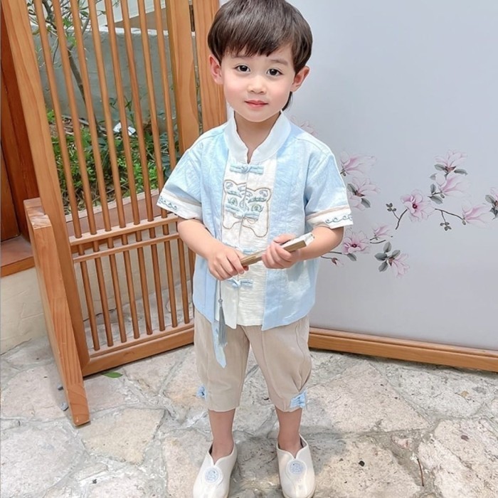 New Setelan cheongsam anak laki-laki