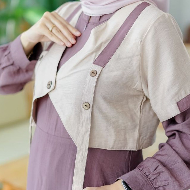 EQ4 MYZA ARADEA SET DRESS PREMIUM GAMIS LEBARAN CASUAL POLO LINEN V5G