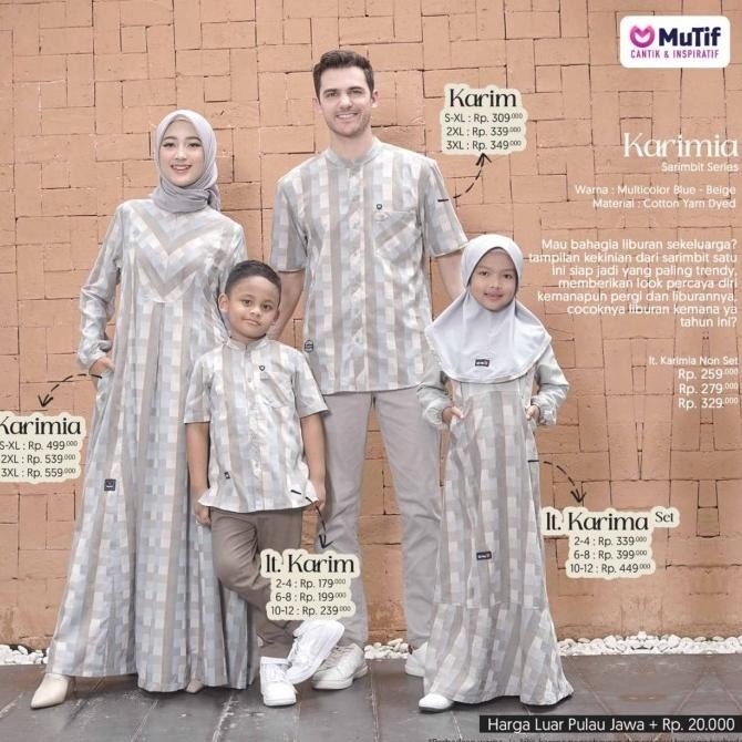 Sarimbit Mutif Karimia Blue Beige Berkualitas