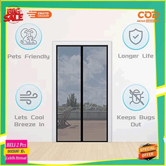 KELAMBU PINTU ANTI NYAMUK MAGNET/SLAMBU TIRAI PINTU POLOS