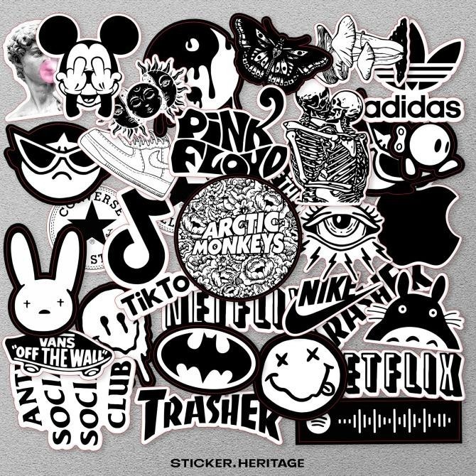 

28 Stiker Aesthetic B&W STIKER TUMBLER HP | STIKER LAPTO SKIA OFFICIAL