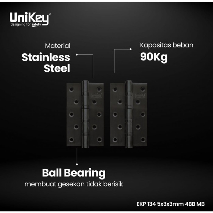 Unikey Stainless Steel Hinge Ekp 134 5X3X3Mm 4Bb Mb Engsel