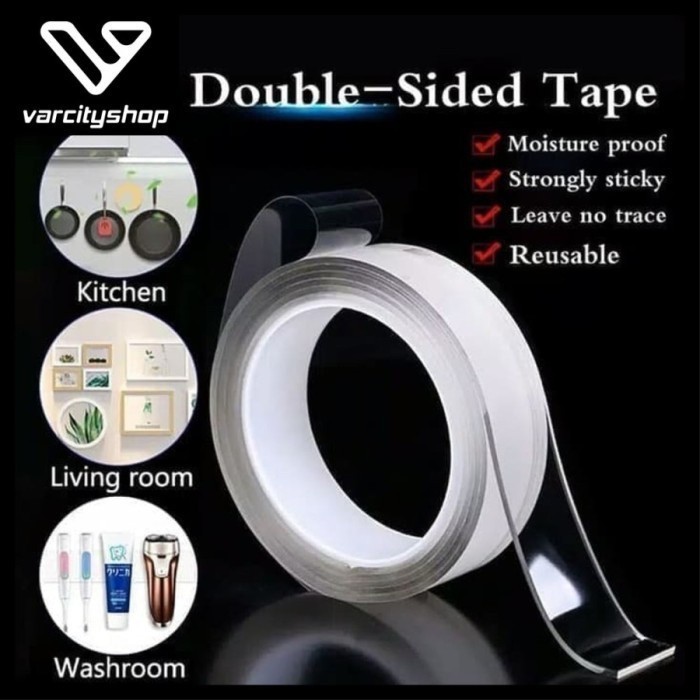 

Nano Mejik 3cm*3m Double Tape Nano Transparan Selotip DobelTip Perekat
