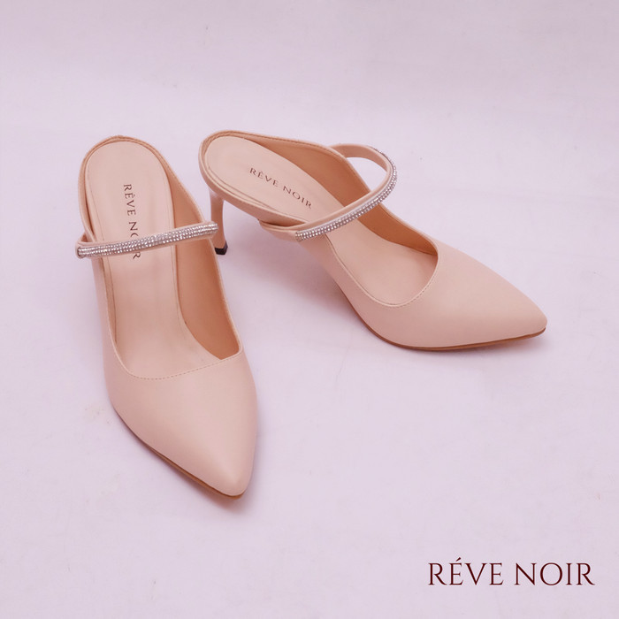 Revenoir Valerie Slip On Heels 7 Cm Sepatu Heels Wanita Heels Kant