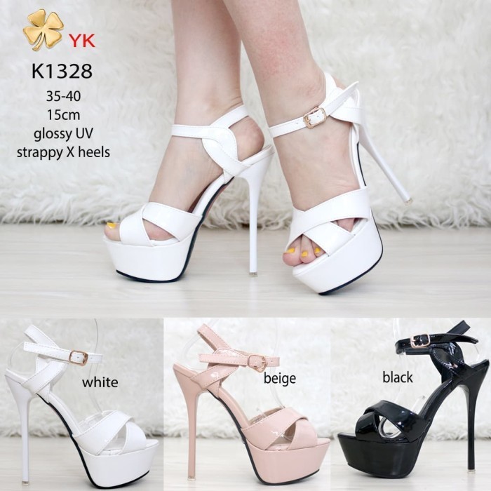 Ykshoes 1328 Strappy X Heels 15Cm Sepatu Hak Tinggi Tali Wanita Gudang