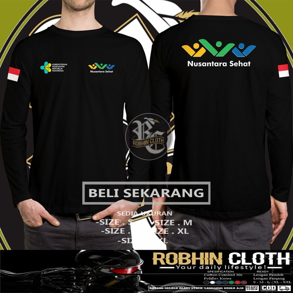 Kaos Baju Nusantara Sehat KKRI Logo Lengan Panjang DB Kaos Distro