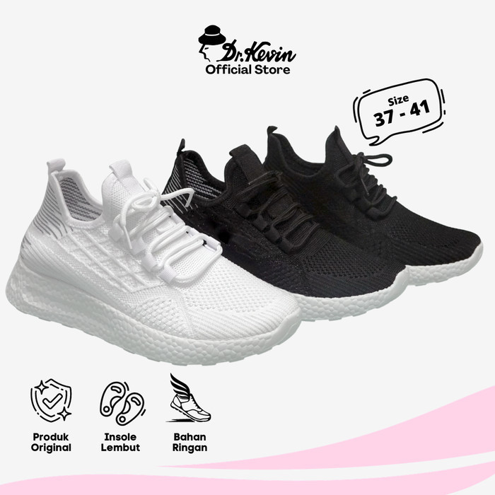 Dr. Kevin Sepatu Olahraga Sport Wanita Sneakers Flyknit Tali 589-046