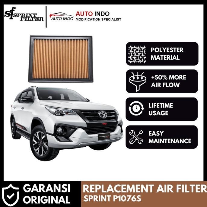 Filter Udara Racing Mobil Sprint Filter P1076S Fortuner VRZ SRZ Ori