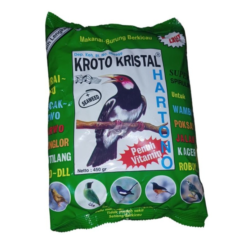 PAKAN BURUNG KROTO KRISTAL VOER KROTO KRISTAL HIJAU HARTONO
