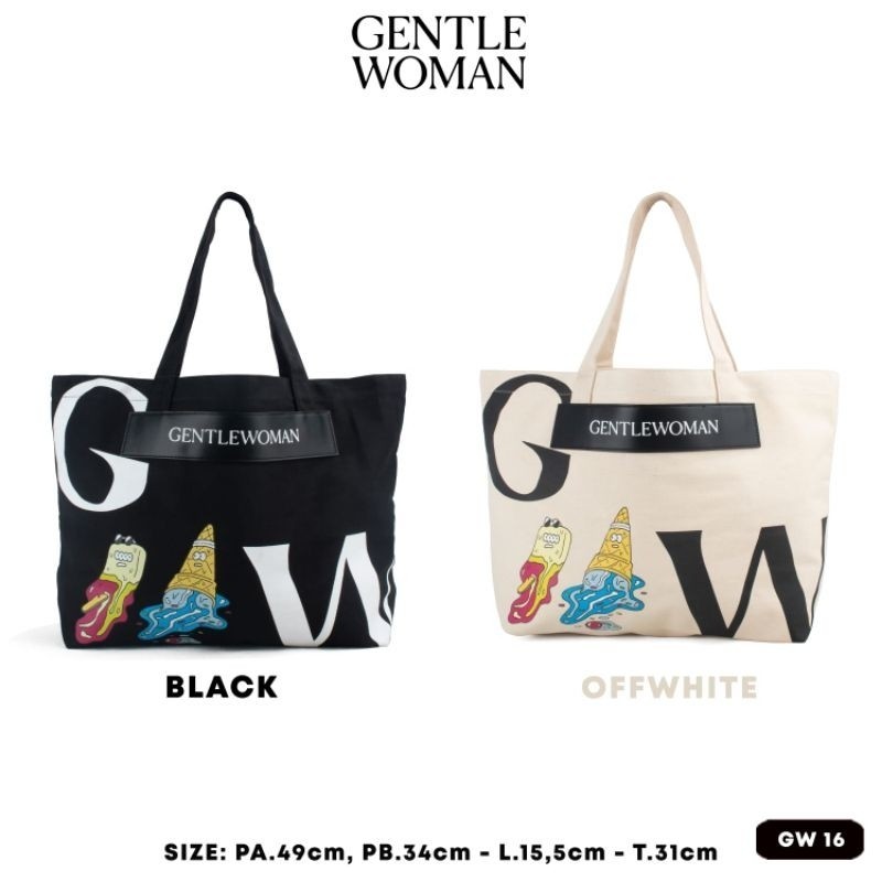 [BEST DEAL] TOTE BAG GENTLE WOMAN LOGO STRAP WHITE ORI - TAS THAILAND VIRAL PREMIUNG BANGKOK