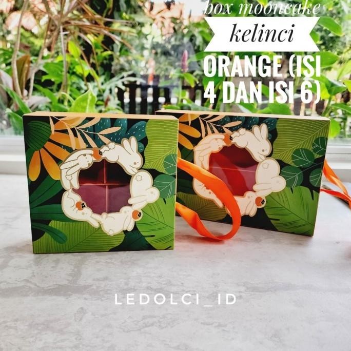 

] (5 PCS) BOX MOONCAKE KOTAK MOONCAKE KUE BULAN KELINCI ORANGE SEKAT