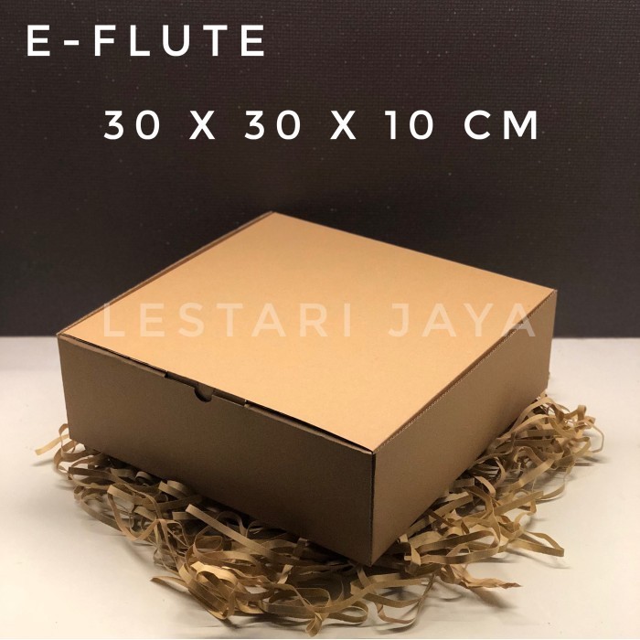 Silahkan Order] Box Kardus E-Flute Coklat Untuk Packaging Olshop Cake Baju 30x30x10 CM
