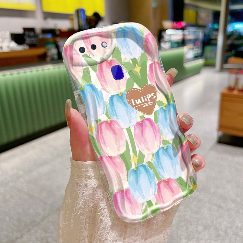 Casing Hp OPPO R15 R17 Case layar penuh pola bunga Casing HP indah Double SoftCase pelindung perlind