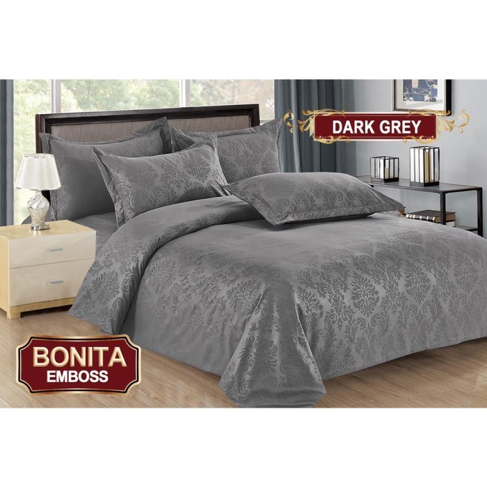 Bonita - Bedcover Set 180X200 Bonita Polos Emboss - Sprei Bonita Polos