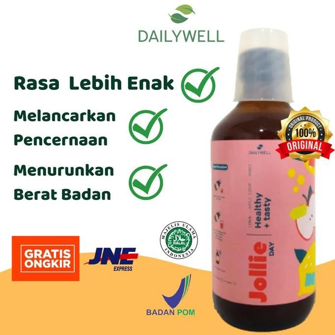 

Dailywell Jollie Day (Ramuan 100% sari lemon murni,Cuka apel dan Madu)