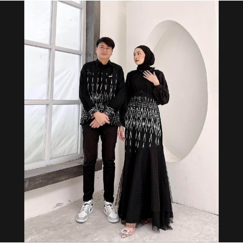 Dress Camelia Black Series Couple Kondangan Tenun ( Ready Stok )