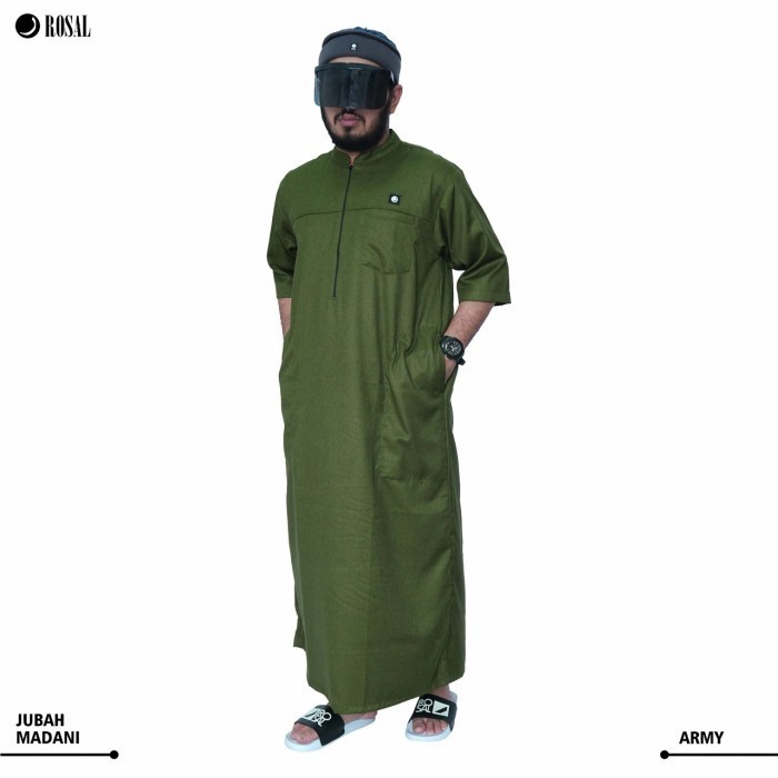 LANGSUNG KIRIMROSAL Jubah Pria | Gamis Pria, Jubah Madani PREMIUM - Katun Madinah - army, Mjumbo jub