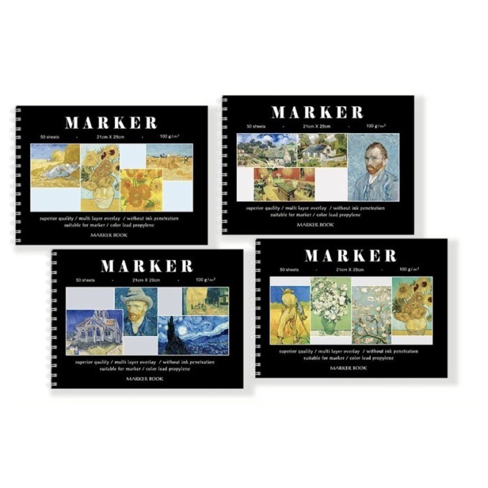 

Aman Marker Pad Spiral Hardcover 50 Sheets 100G A4 Limited