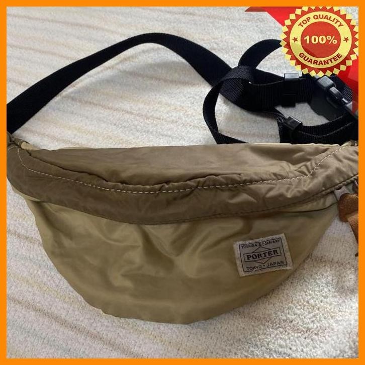 (JOHA) TAS PORTER WAIST BAG BROWN XS TANKER ROUND ORIGINAL